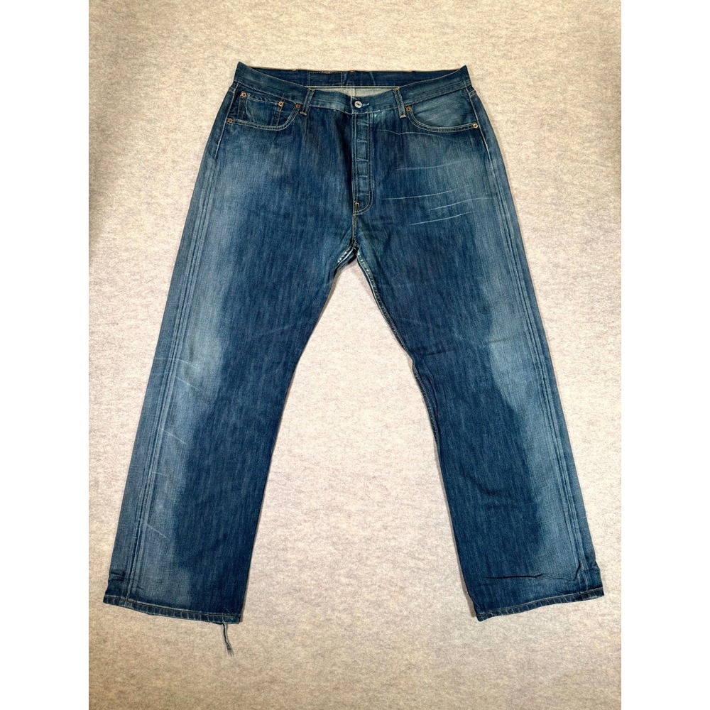 Levis 501 Jeans Mens 40x32 Blue Denim Cotton Button Fly High Rise Straight Leg